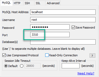 Docker mysql connectie
