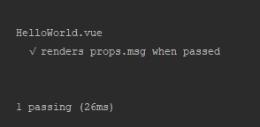 Vue unit test passed