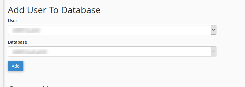 Koppel de gebruiker aan de database in Cpanel