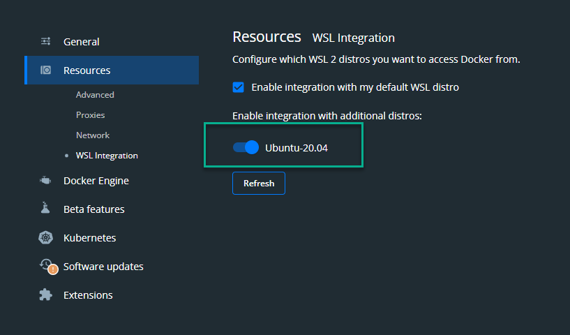WSL2 gebruiken in Docker